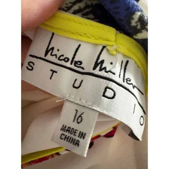 Nicole Miller Studio Rare Fun Vacation Print MIDI Dress - Picture 4 of 6